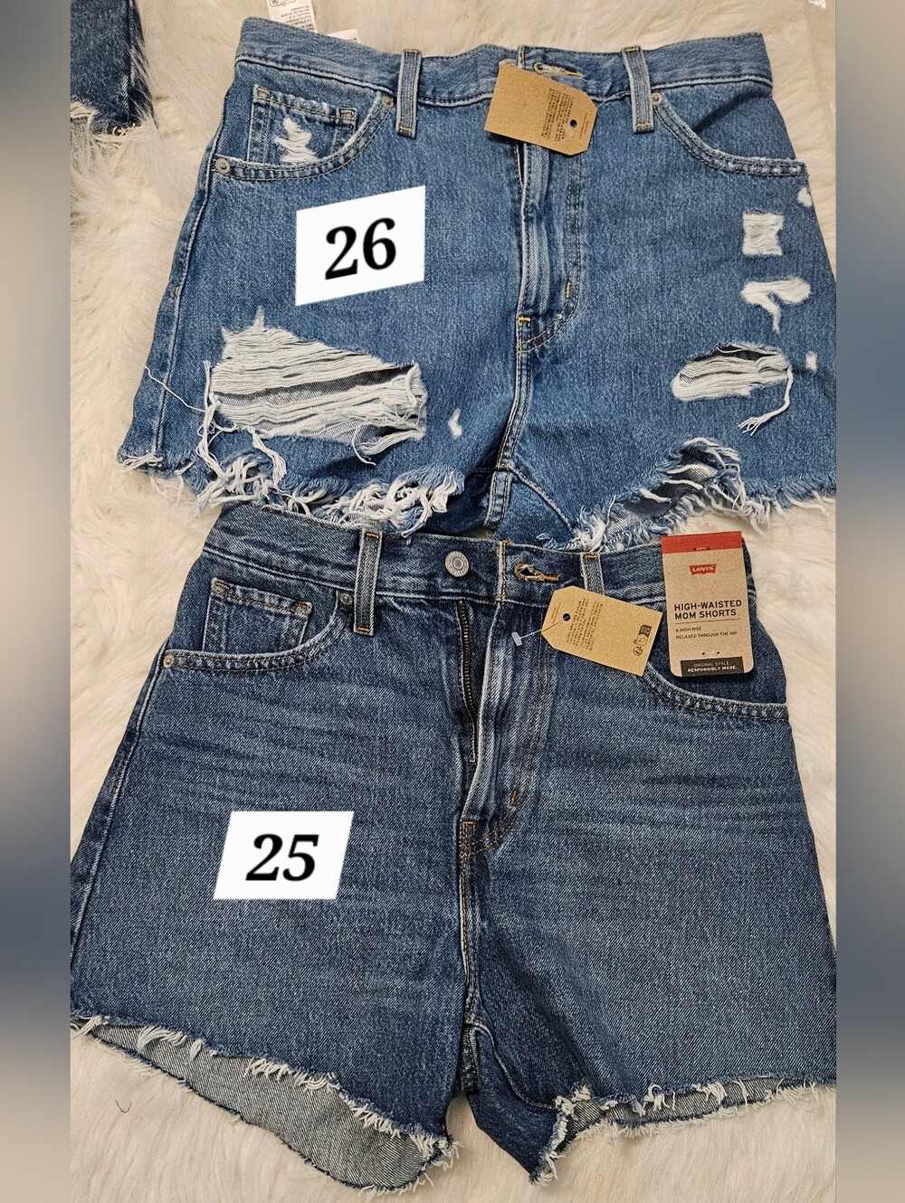 Levi's Distressed High-Waisted Mom Shorts